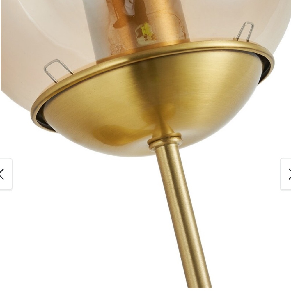 1-Light Modern Farmhouse Gold Indoor Wall Sconce With Amber Glass (New) in Box - Picture 5 of 8